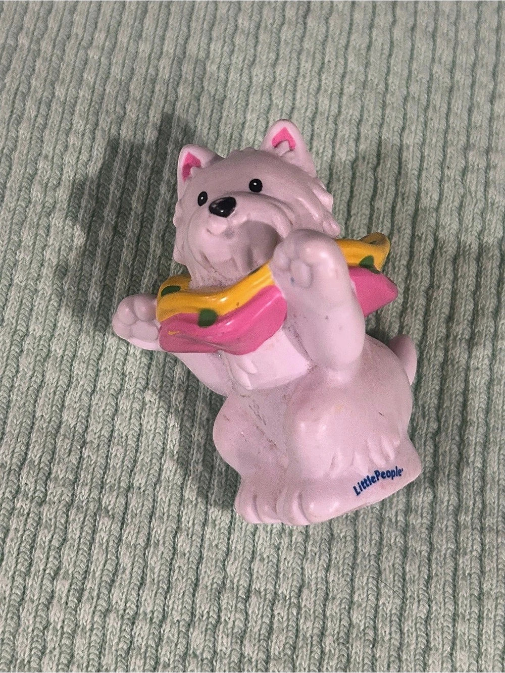 Fisher-Price Little People Ballerina Puppy Dog Figure Pink & Yellow